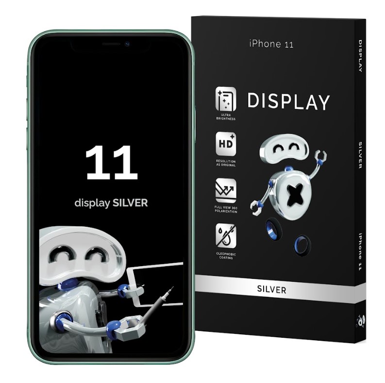 Display Lcd + Touch Screen Per Apple Iphone 11 Nero Qualità Buona Silver